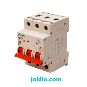 مینیاتوری سه پل 10 آمپر تیپ C پارس فانال ظرفیت قطع 6 کیلو کد PFN 3P 10A C