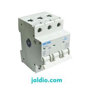 مینیاتوری سه پل 50 آمپر تیپ C پارس فانال ظرفیت قطع 6 کیلو کد PFN 3P 50A C