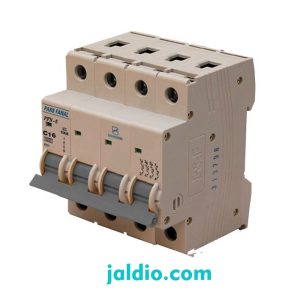 مینیاتوری چهار پل 16 آمپر تیپ C پارس فانال ظرفیت قطع 6 کیلو کد PFN 4P 16A C