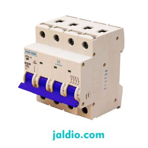 مینیاتوری چهار پل 20 آمپر تیپ C پارس فانال ظرفیت قطع 6 کیلو کد PFN 4P 20A C