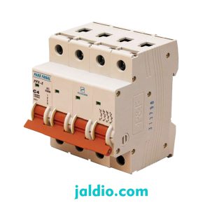 مینیاتوری چهار پل 4 آمپر تیپ C پارس فانال ظرفیت قطع 6 کیلو کد PFN 4P 4A C