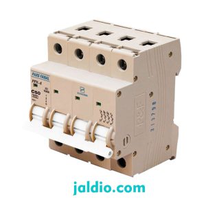 مینیاتوری چهار پل 50 آمپر تیپ C پارس فانال ظرفیت قطع 6 کیلو کد PFN 4P 50A C
