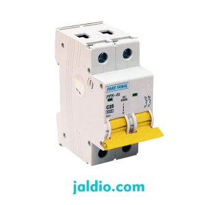 مینیاتوری تک فاز با نول 25 آمپر تیپ C پارس فانال ظرفیت قطع 6 کیلو کد PFN 1P+N 25A C