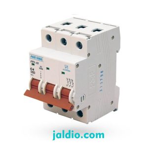 مینیاتوری سه پل 4 آمپر تیپ C پارس فانال ظرفیت قطع 6 کیلو کد PFN 3P 4A C