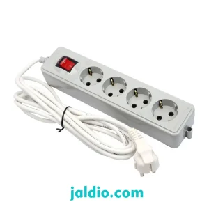 4 خانه ارتدار با کلید و کابل 1.8 متر پارت الکتریک مدل نیک کد 293