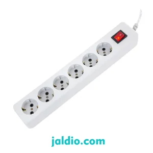 6 خانه ارتدار با کلید و کابل 1.8 متر پارت الکتریک مدل نیک کد 986